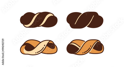 Chocolate Twist Line art contemporary abstract color vector