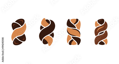 Chocolate Twist Line art minimal elegant abstract color illustration