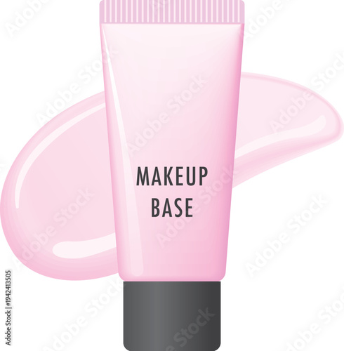 ピンク系メイク下地とスウォッチ背景