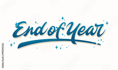 Lettering End Of Year with this festive graphic, perfect for holiday promotions, event announcements, and seasonal marketing campaigns to boost brand cheer