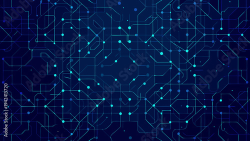 Abstract network of glowing blue connections on a dark background