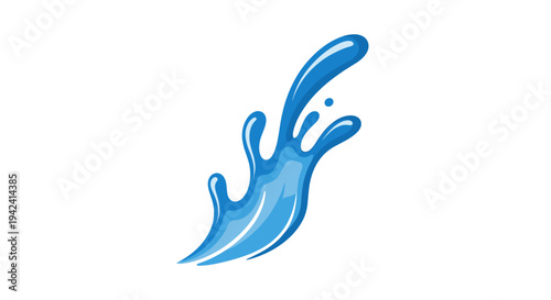 Vibrant blue water splash on white background dynamic liquid movement illustration