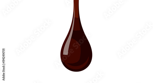 Takoyaki sauce drip isolated on white background savory japanese condiment droplet