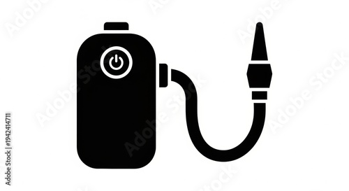 Photos Portable electric air pump icon with hose and nozzle, essential for inflating ve