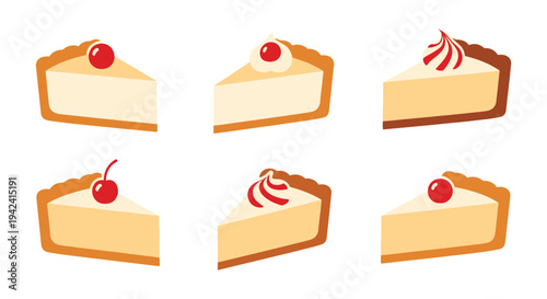 Cheesecake Slice Line art modern blended abstract color vector