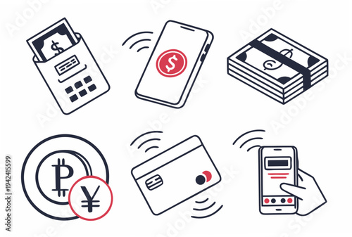 Mobile Payment and Financial Icons