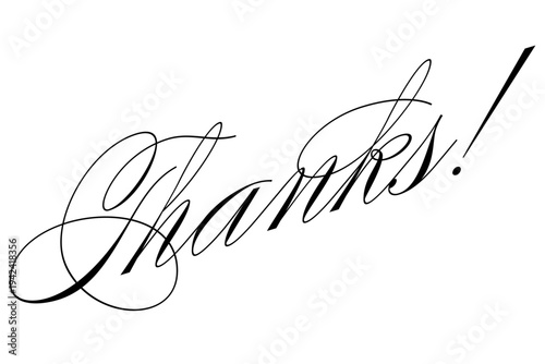 Thanks! - Thanks! message for card, presentation, business. Expressing gratitude, acknowledgment and appreciation

