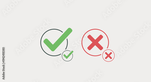 Green check mark and red x icons illustrating correct and incorrect choices