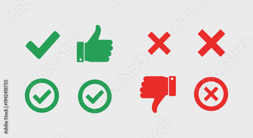 Green check mark and red x symbols indicating valid and invalid concepts