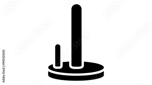 Standing Paper Towel Holder Icon, Kitchen Countertop Storage Graphic, Flat Design Vector Illustration