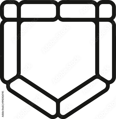 Security shield line icon, protective armor and data safety symbol