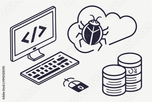 Cybersecurity Bug Illustration