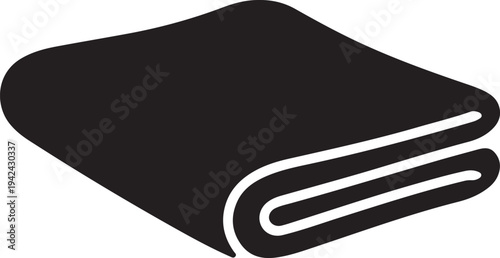 Folded towel textile flat silhouette icon