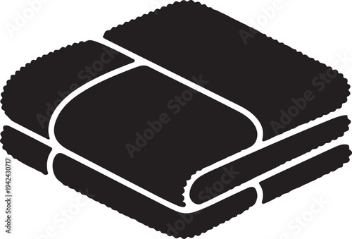 Folded towels stack flat silhouette icon