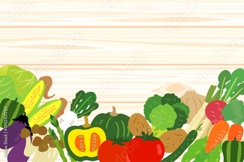 かわいい野菜の背景イラスト