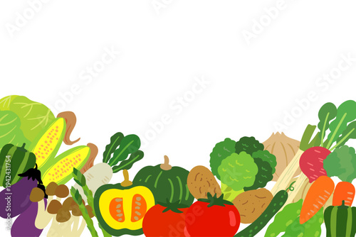 かわいい野菜の背景イラスト