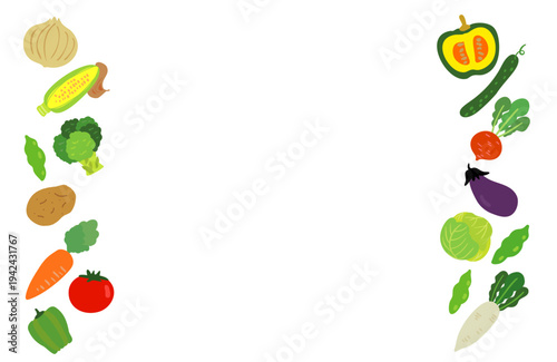 かわいい野菜の背景イラスト