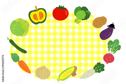 かわいい野菜の背景イラスト
