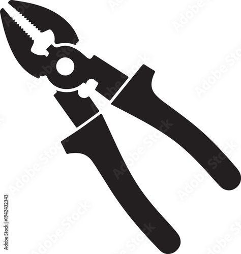 Standard pliers hand tool flat silhouette icon