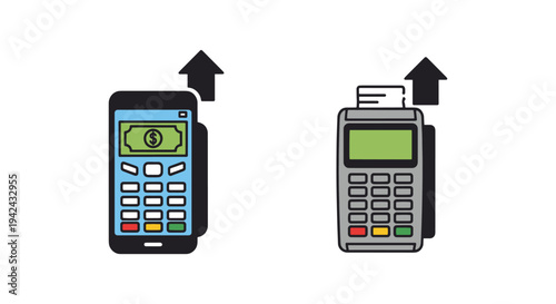 Contactless Payment Line art soft colorful abstract illustration