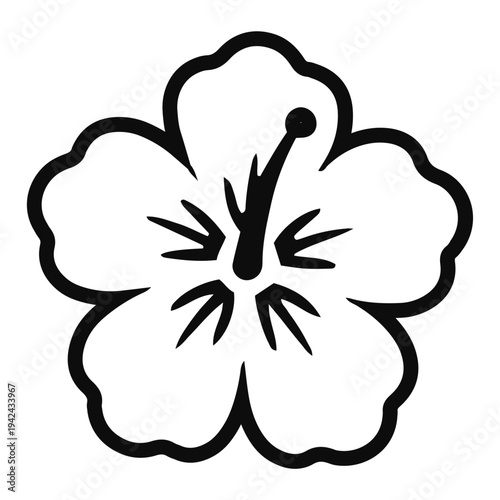 Tropical flower illustration featuring a simple yet elegant design of a hibiscus bloom