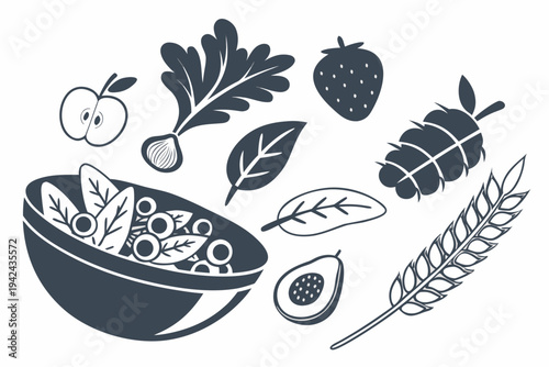 Fresh Fruit Salad Illustration