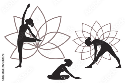 Yoga Poses with Lotus Flowers