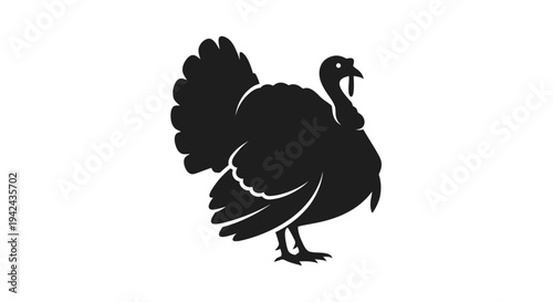 Black turkey silhouette icon on white background