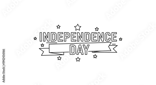 Independence Day Banner with Stars Design.