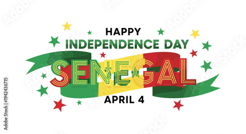 Senegal Independence Day Celebration Design Element.
