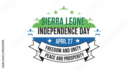 Sierra Leone Independence Day Celebration Emblem Design.