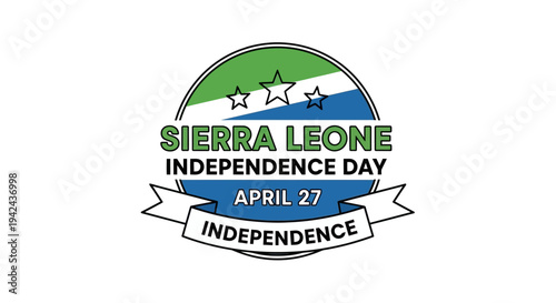 Sierra Leone Independence Day Design Element.