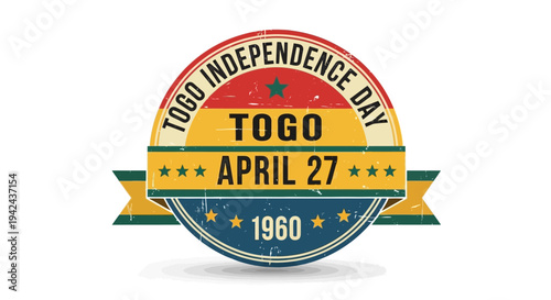 Togo Independence Day Badge or Emblem Design.
