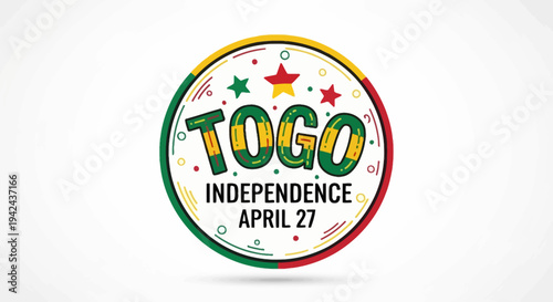 Togo Independence Day Celebration Badge Icon.