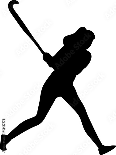 Female Baseball Hitter Silhouette