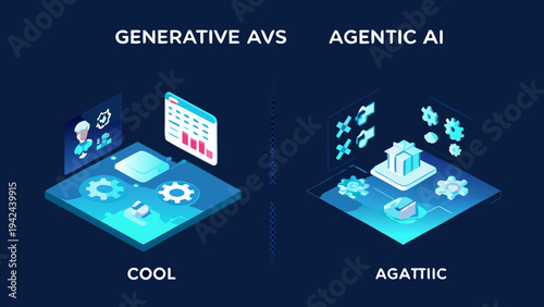 Generative avs agentic ai a visual comparison of cool and agattiic