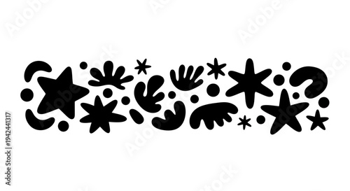 Black Silhouette Stars and Shapes Collection.