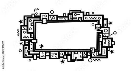 Black and White Architectural Floor Plan Design.