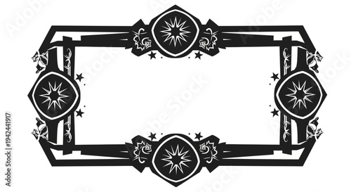 Ornate Black Frame with Decorative Elements.