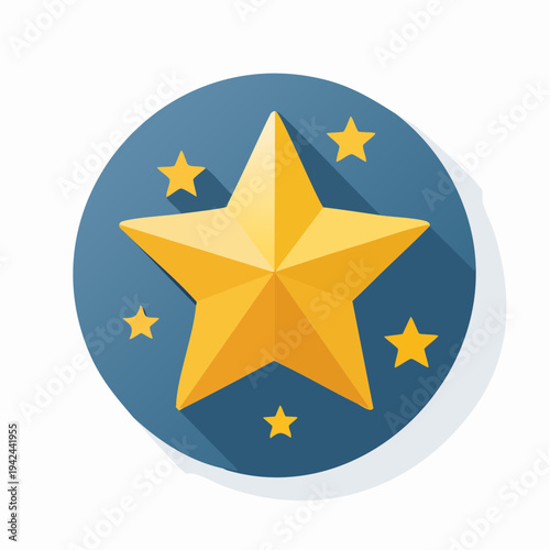 Shining golden star icon proudly announces top-tier achievement and premium quality, symbolizing excellent recognition, celebrated success, and outstanding reward status
