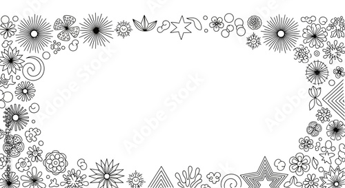 Decorative black and white floral frame border.