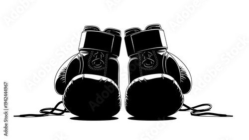 vector silhouette of boxing gloves