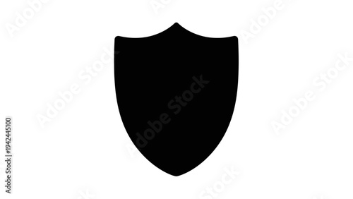 black shield isolated on white