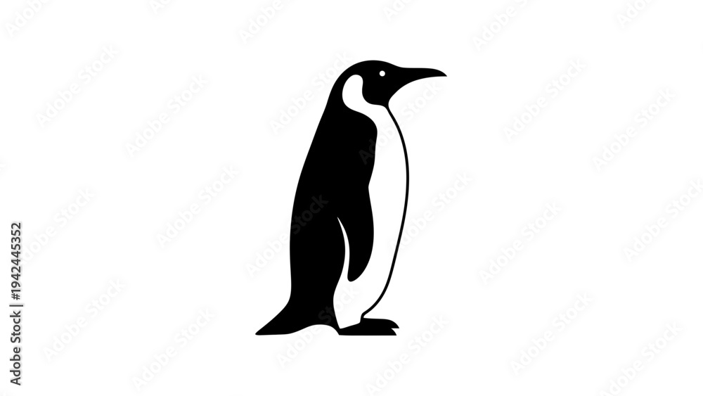 Obraz premium Penguin standing on white background alone.