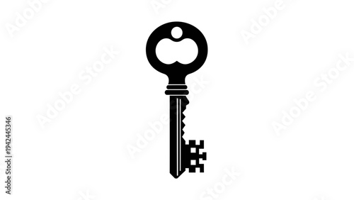 Old fashioned metal house key closeup.