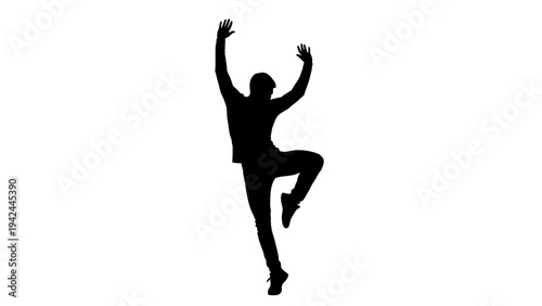Silhouette of a dancing man.