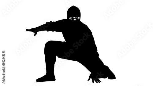 Silhouette of a person in motion.