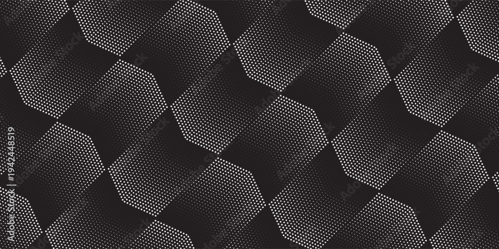 Fototapeta premium Seamless halftone hexagon shape dot pattern vector, Geometric Halftone Abstract pattern for Fabric and textile printing, sport jersey texture, wrapping paper, backdrops and packaging