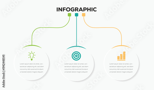 Vector set template infographic circle.  3  steps,  circular infographic element template. Vector infographic template . 