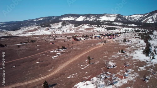 Houses on the shore of Lake Baikal